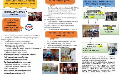 OFERTA EDUCATIONALA LICEU, PROFESIONALA 2021-2022 image 2