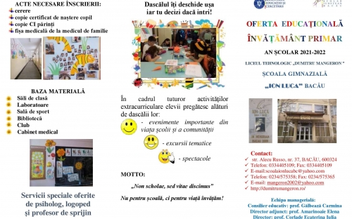 OFERTA EDUCATIONALA LICEU, PROFESIONALA 2021-2022 image 3